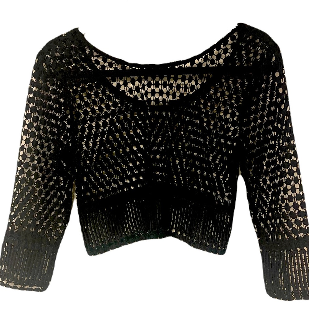 Hot & Delicious brand, black see through crop top